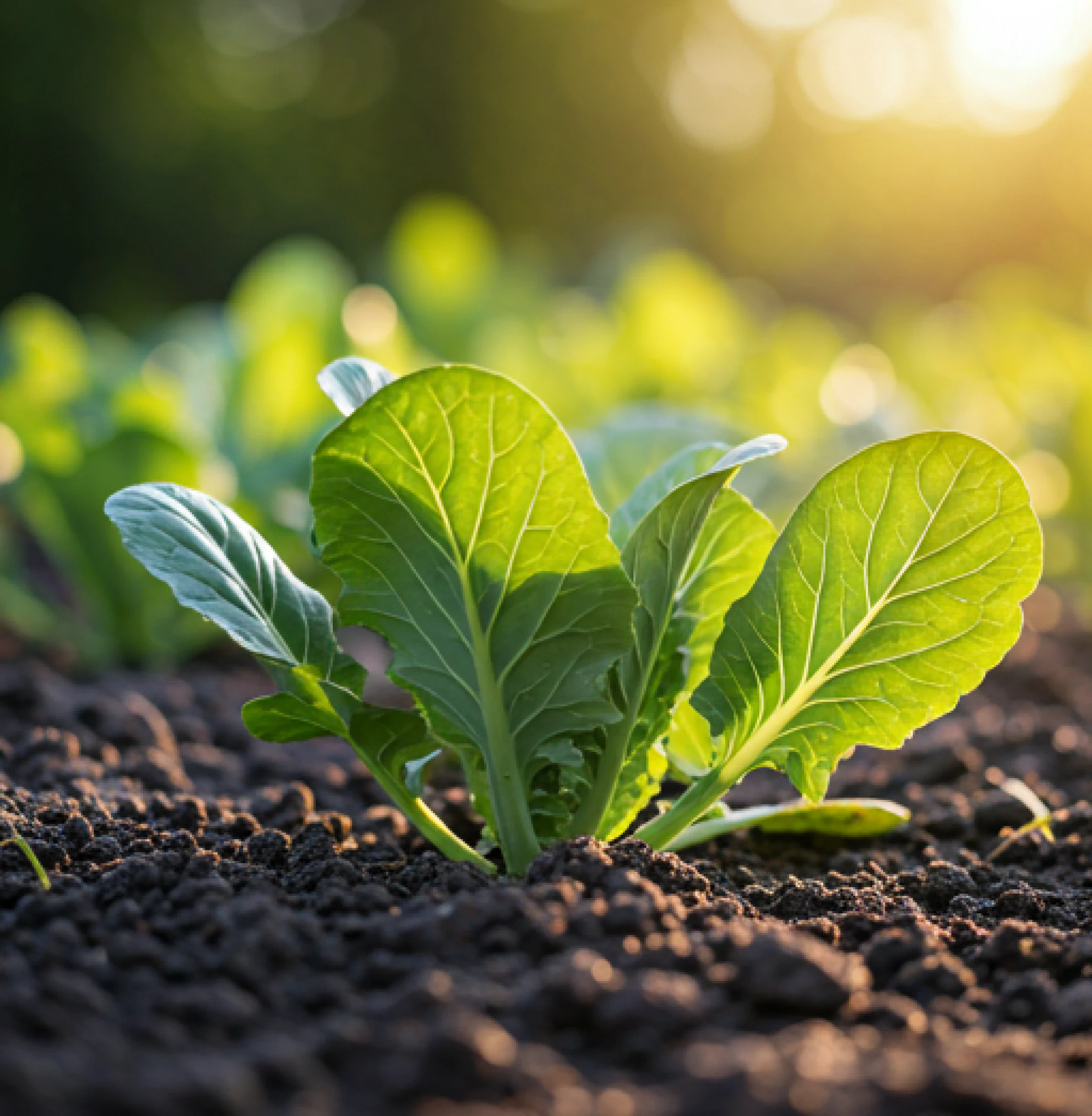 Healthy plant growing in soil