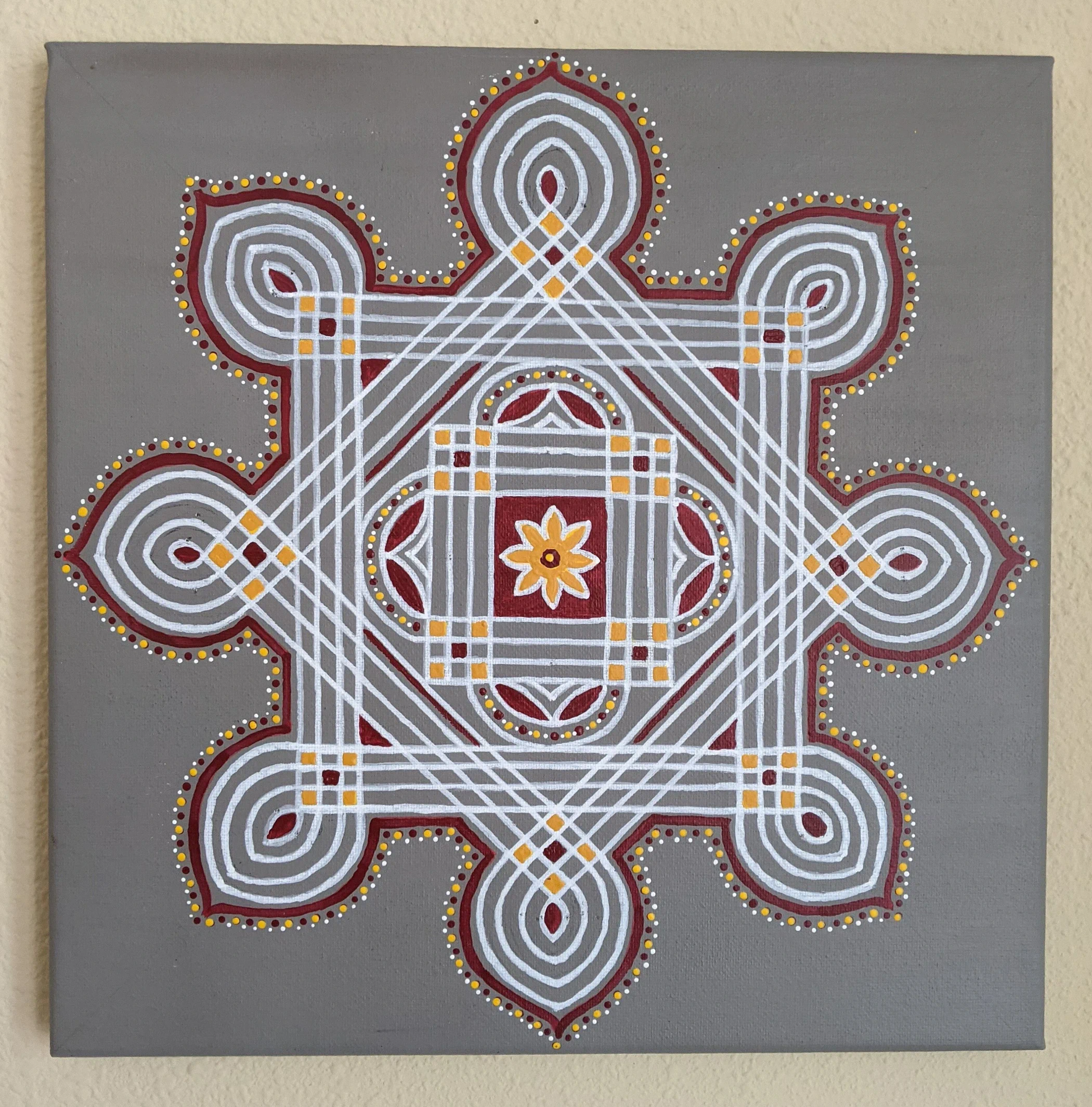 Traditional kolam artwork