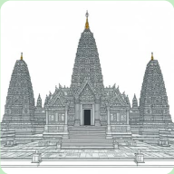 Sacred temple illustration